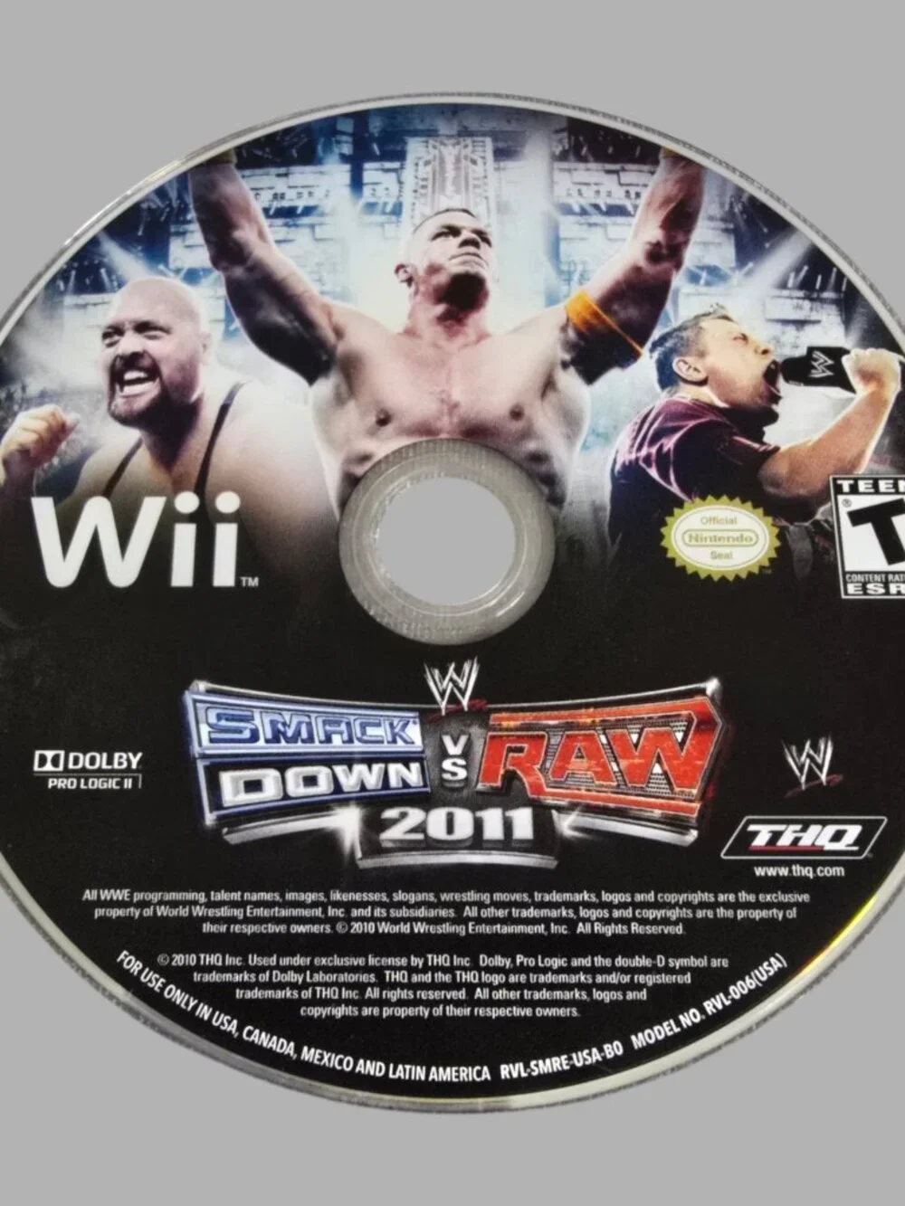 WWE SmackDown vs. Raw 2011 (Nintendo Wii, 2010) Disc ONLY